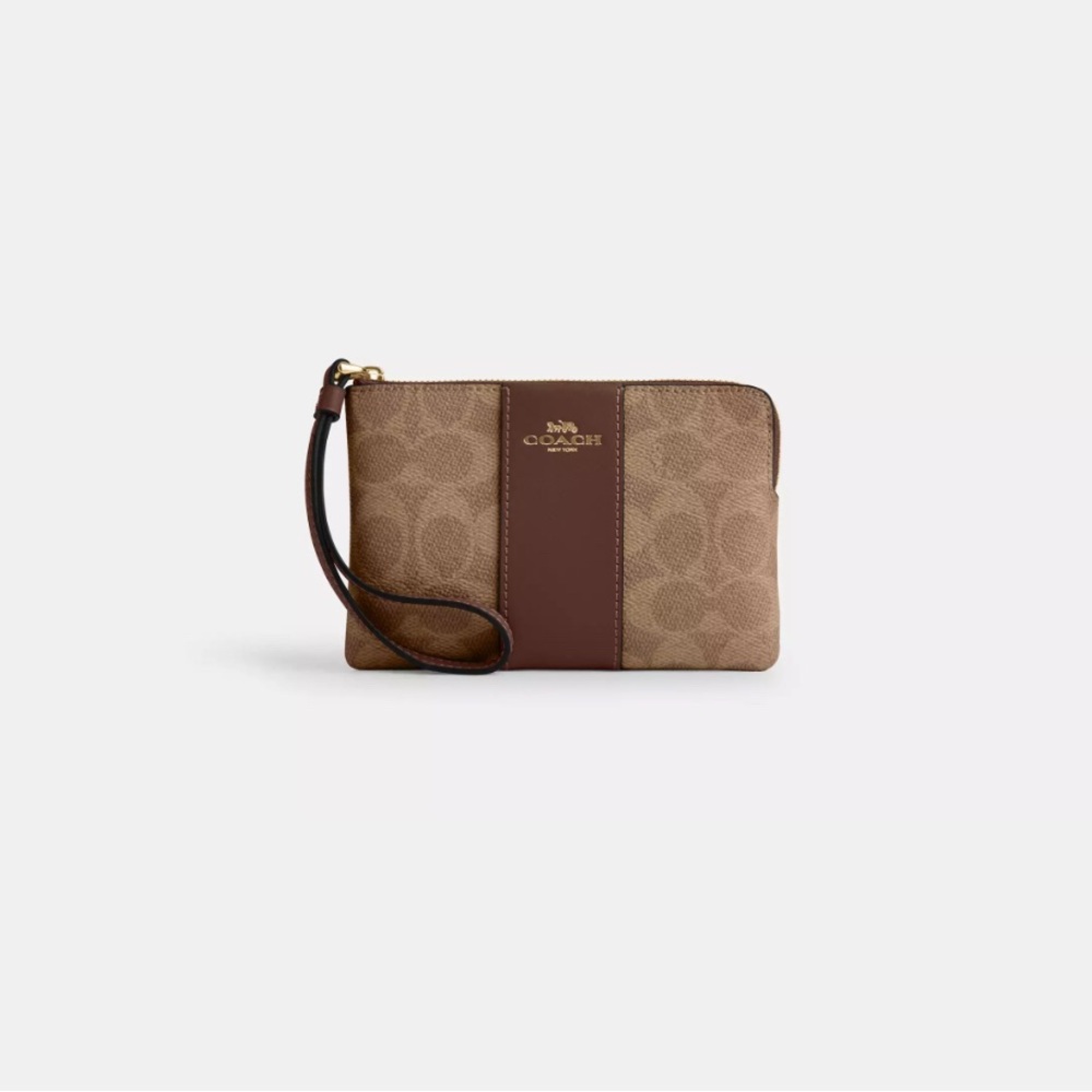 Coach Brown Leather Wristlet with Elegant Design